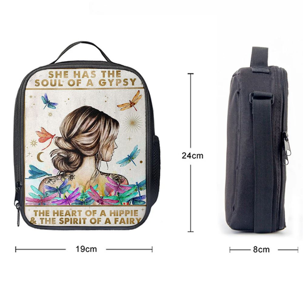 The Soul Of A Gypsy - Boho Positive Inspirational Quotes Lunch Bag For Men And Women - Encouragement Gifts For Women