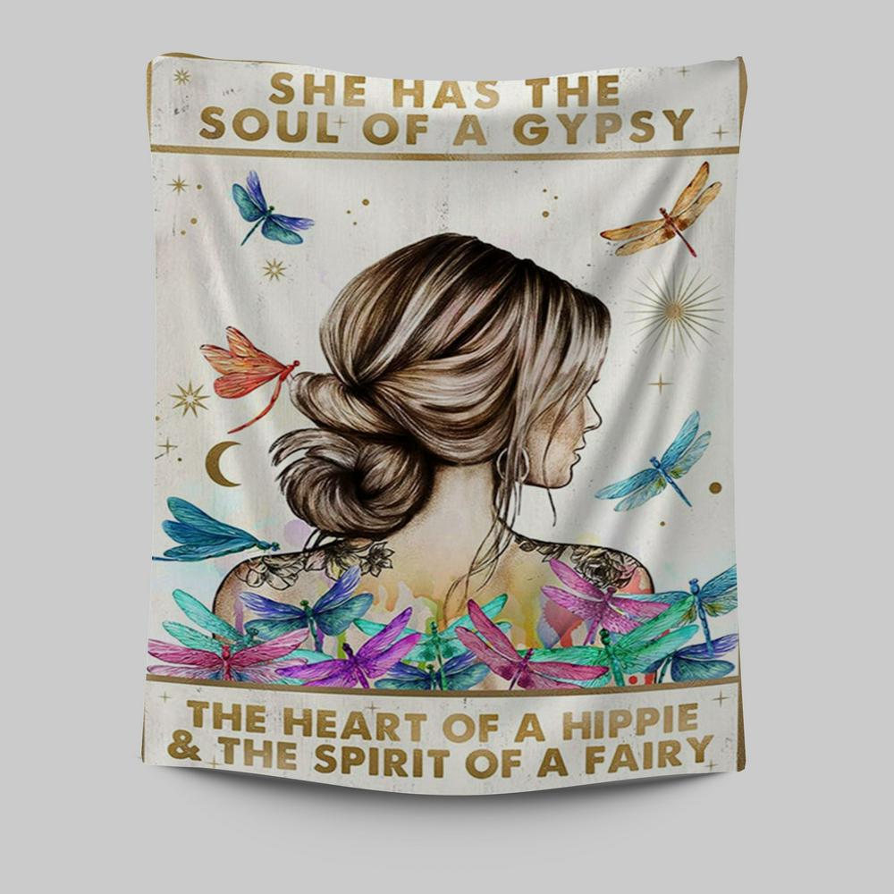 The Soul Of A Gypsy - Boho Positive Inspirational Quotes Wall Decor - Encouragement Gifts For Women