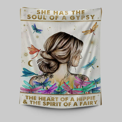 The Soul Of A Gypsy - Boho Positive Inspirational Quotes Wall Decor - Encouragement Gifts For Women