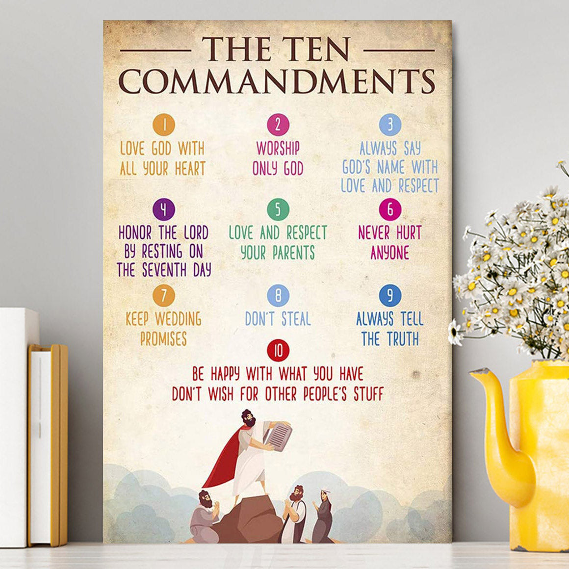 The Ten Commandment Canvas Wall Art - Christian Canvas Wall Art Decor