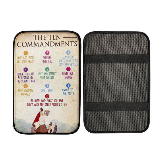 The Ten Commandment Car Center Console Cover, Bible Verse Car Interior Accessories
