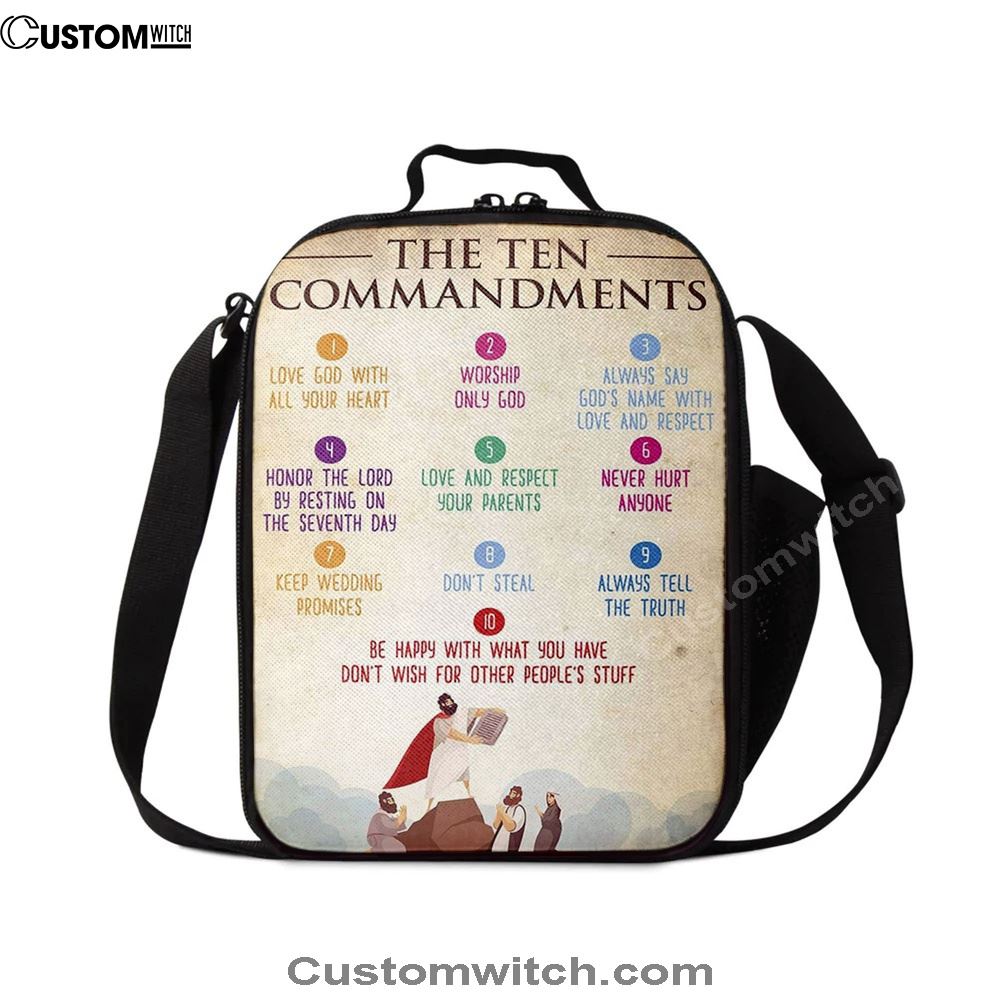 The Ten Commandment Lunch Bag For Men And Women, Spiritual Christian Lunch Box For School, Work