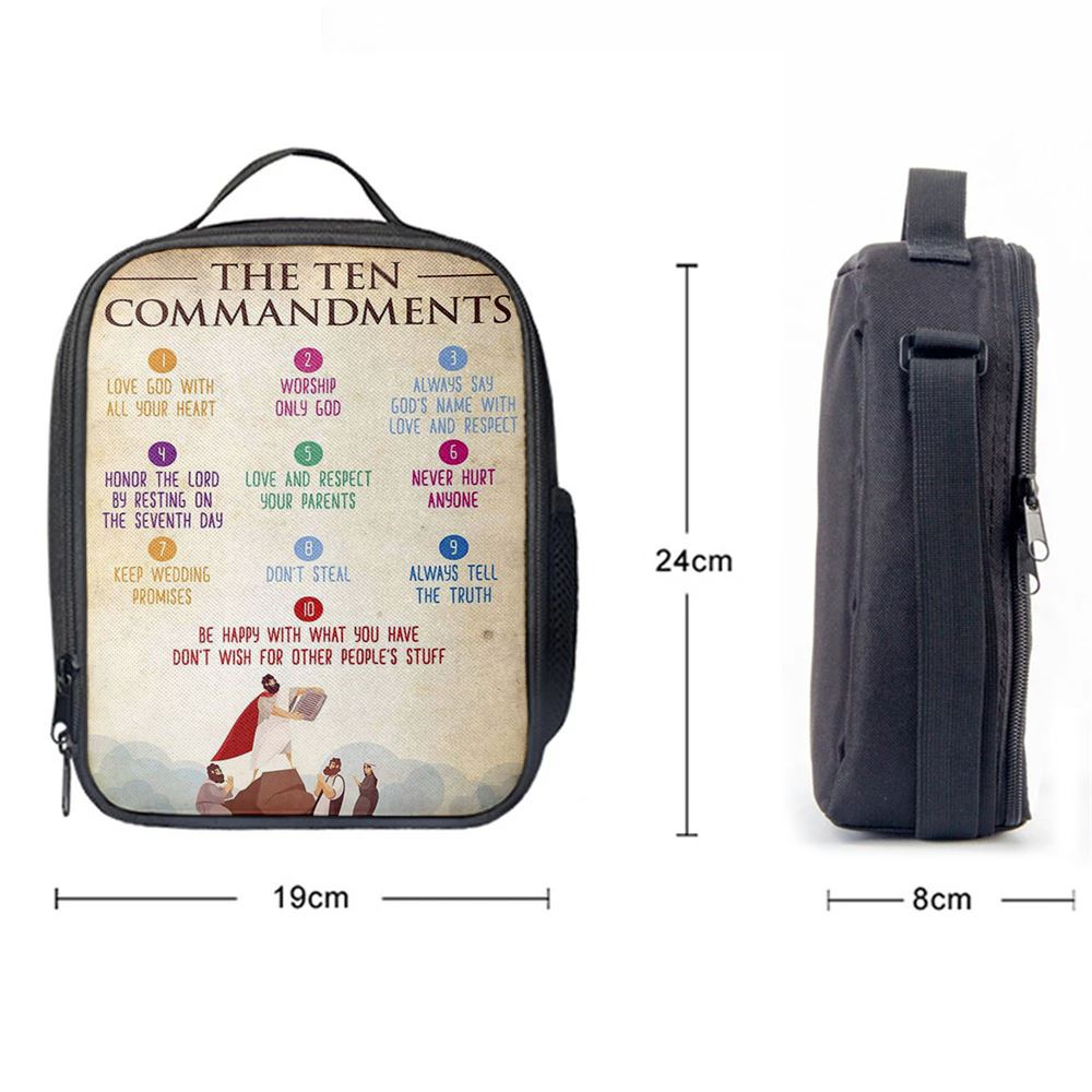 The Ten Commandment Lunch Bag For Men And Women, Spiritual Christian Lunch Box For School, Work