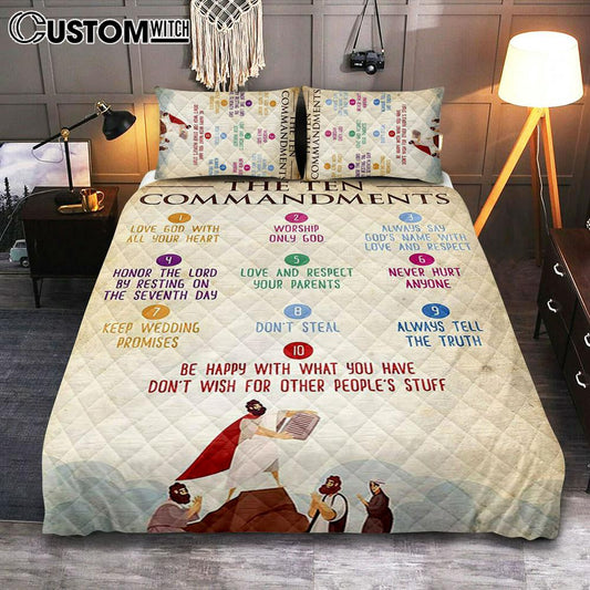 The Ten Commandment Quilt Bedding Set Bedroom - Christian Quilt Bedding Set Bedroom Decor
