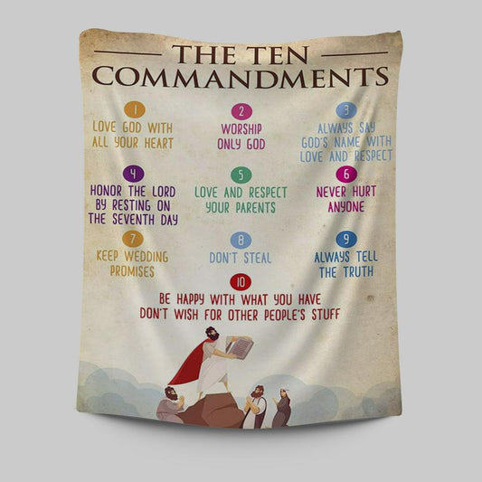The Ten Commandment Tapestry Wall Art - Christian Tapestries Wall Art Decor