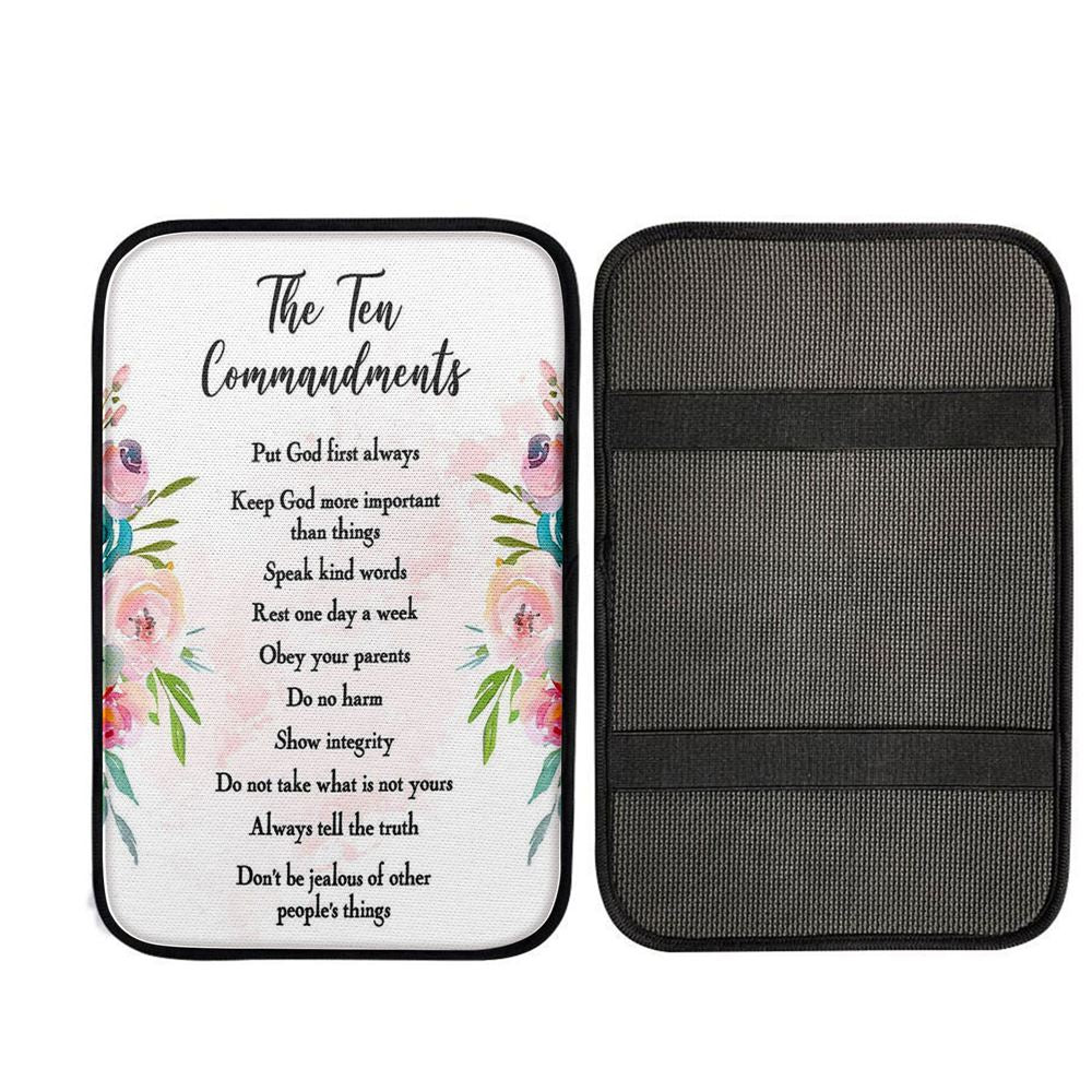 The Ten Commandments Car Center Console Cover For Classroom Church Sunday School Or Homeschool Christ Car Interior Accessories