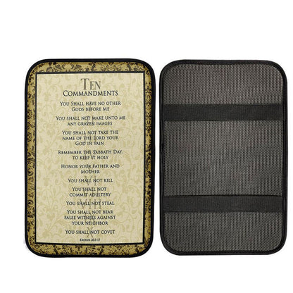 The Ten Commandments Car Center Console Cover, Bible Verse Car Interior Accessories