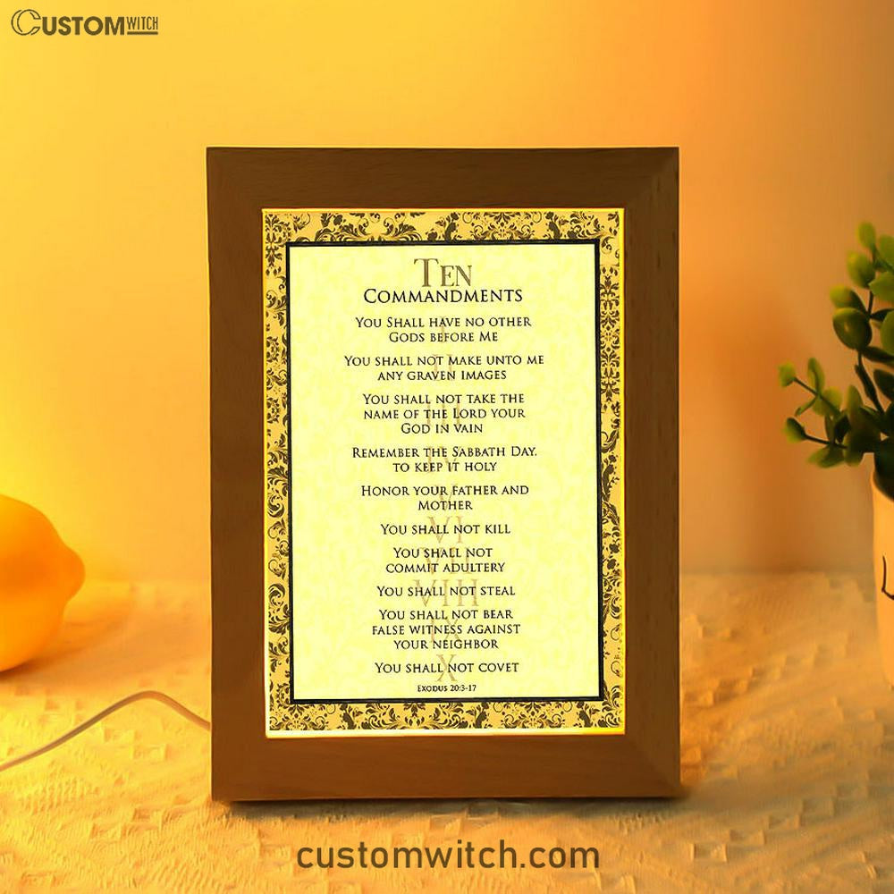 The Ten Commandments Frame Lamp Art - Girls Decor Kids Bedroom Decor Kids Art