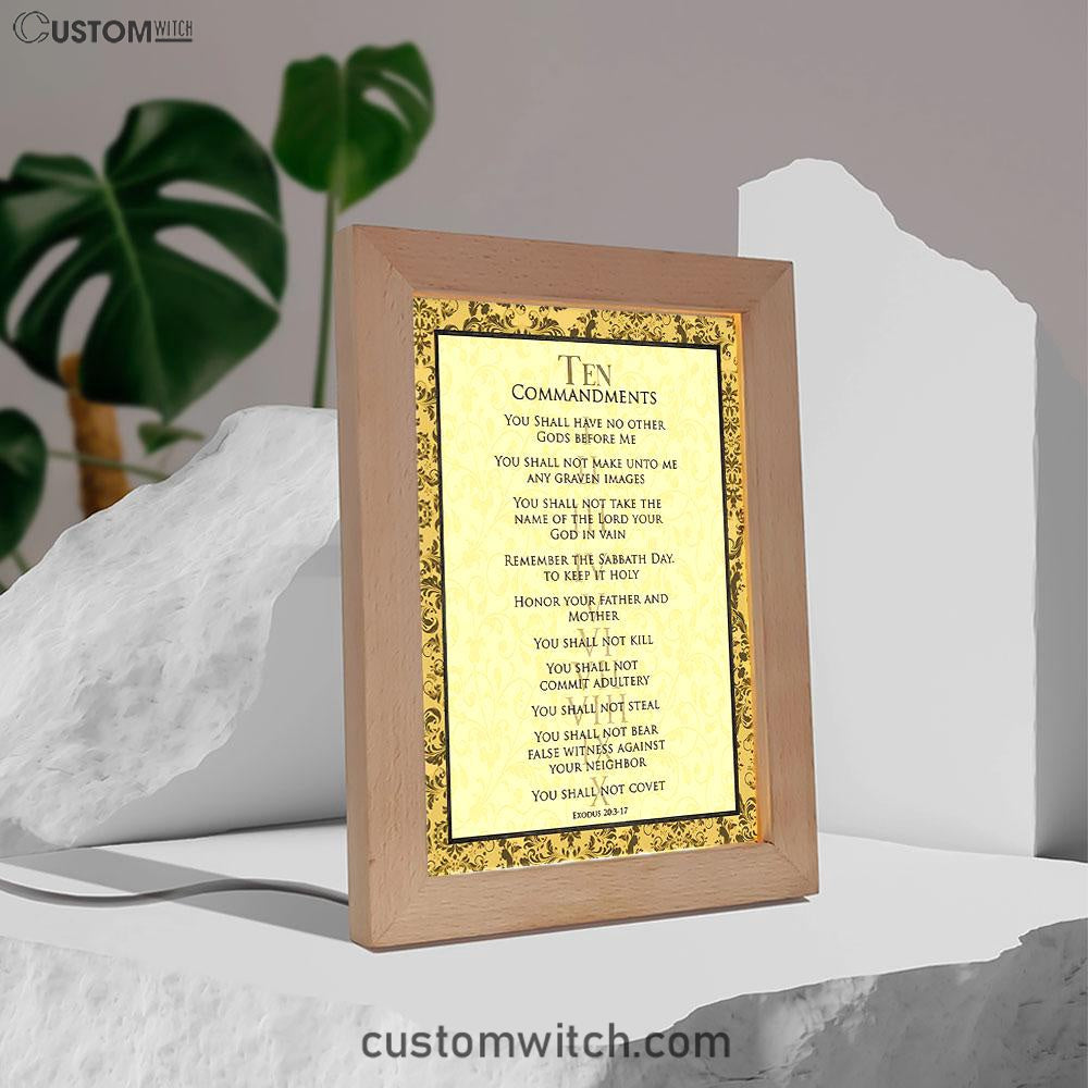 The Ten Commandments Frame Lamp Art - Girls Decor Kids Bedroom Decor Kids Art