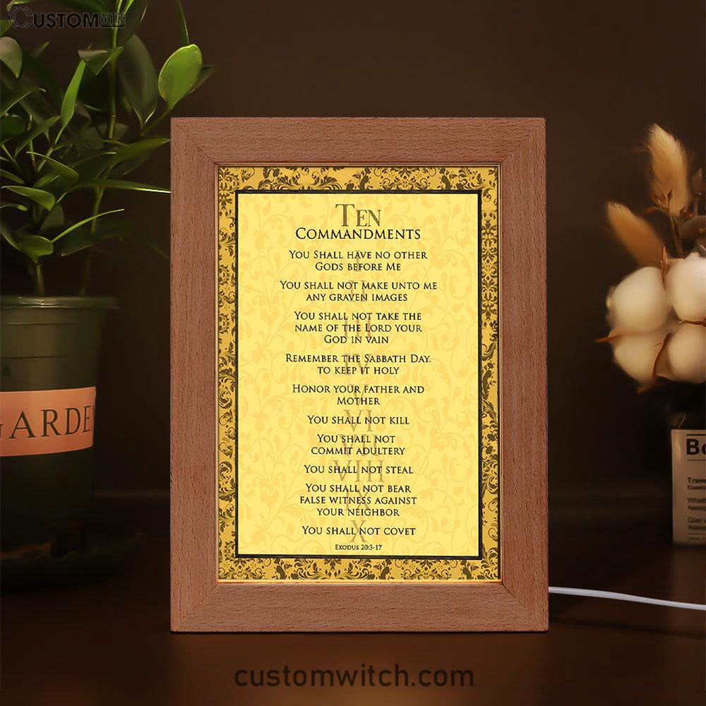 The Ten Commandments Frame Lamp Art - Girls Decor Kids Bedroom Decor Kids Art