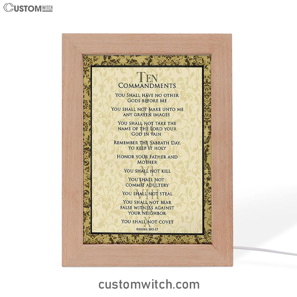 The Ten Commandments Frame Lamp Art - Girls Decor Kids Bedroom Decor Kids Art