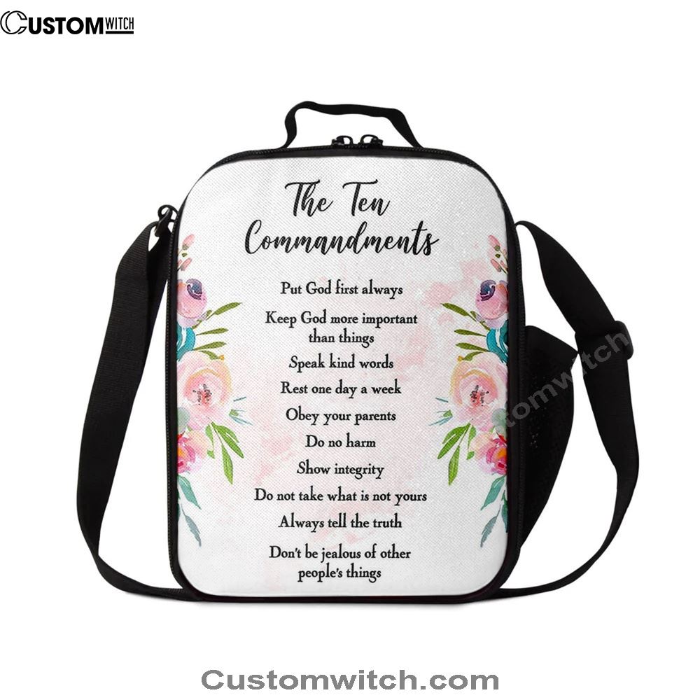 The Ten Commandments Lunch Bag For Men And Women For Classroom Church Sunday School Or Homeschool, Spiritual Christian Lunch Box For School, Work