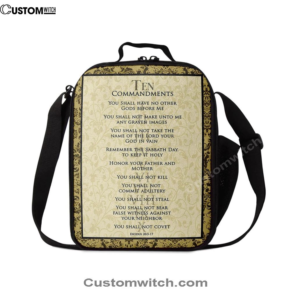 Ten Commandments Shadow Box The Ten Commandments Lunch Bag For Men And Womens, Spiritual Christian ...