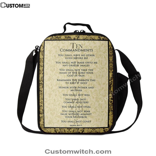 The Ten Commandments Lunch Bag For Men And Womens, Spiritual Christian Lunch Box For School, Work