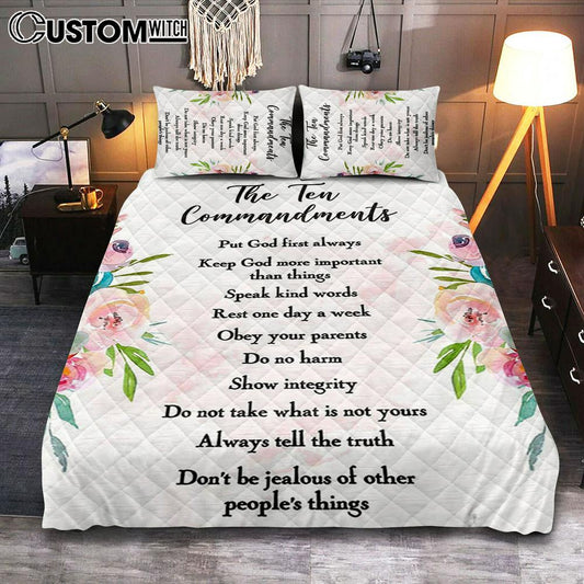 The Ten Commandments Quilt Bedding Set Bedroom - Girls Cover Twin Bedding Decor, Kids Bedroom Decor, Kids Bedroom - Gift For Girls Room, Nursery