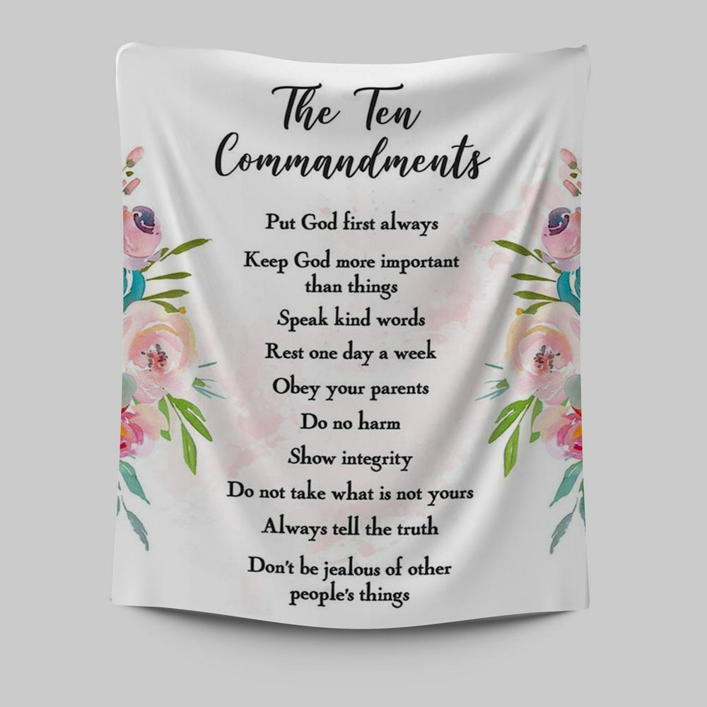 The Ten Commandments Tapestry Prints For Classroom Church Sunday School Or Homeschool