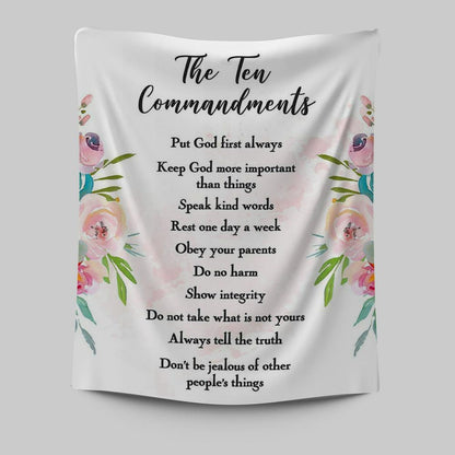 The Ten Commandments Tapestry Prints For Classroom Church Sunday School Or Homeschool