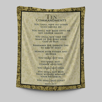 The Ten Commandments Tapestry Wall Art - Girls Wall Decor Kids Bedroom Decor Kids Wall Art