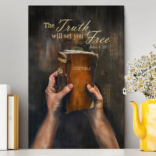 The Truth Will Set You Free Canvas Wall Art - Christian Canvas Prints - Bible Verse Canvas Art