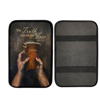 The Truth Will Set You Free Car Center Console Cover, Bible Verse Car Interior Accessories