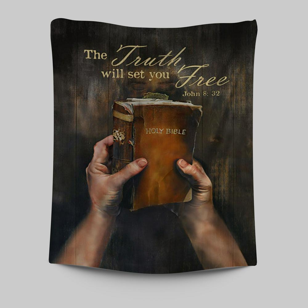 The Truth Will Set You Free Tapestry Wall Art - Christian Tapestries Prints - Bible Verse Tapestry Art