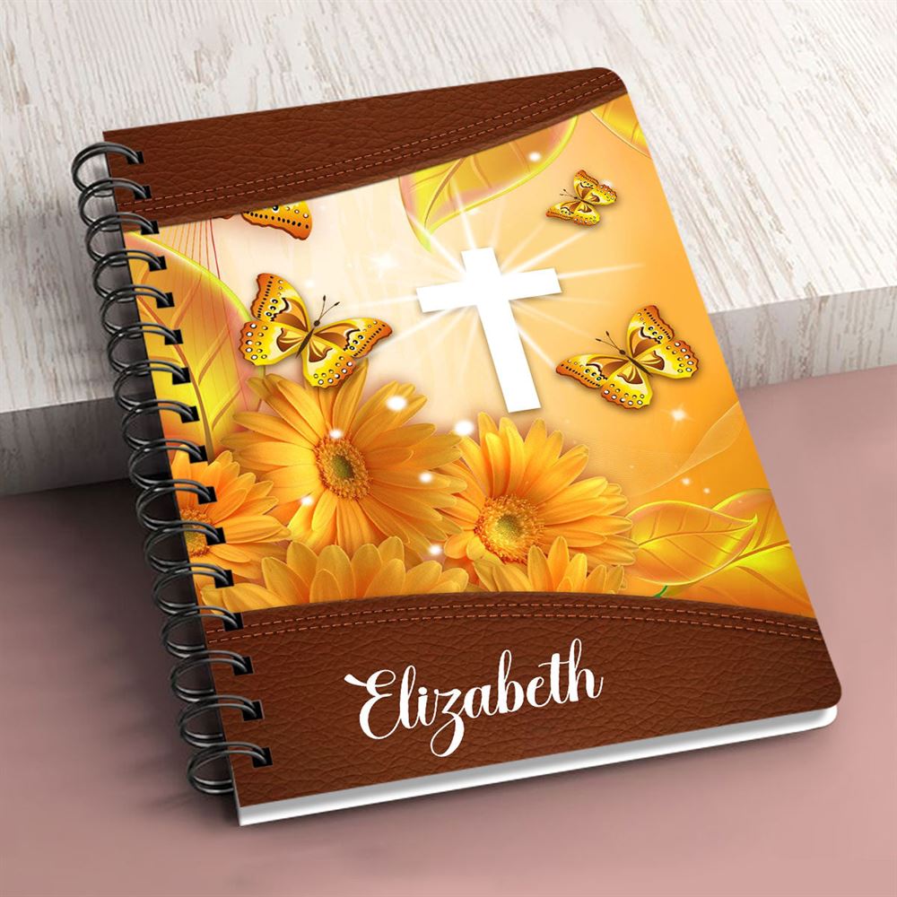The Word Of God Lovely Personalized Flower Spiral Journal, Christian Art Gifts Journal