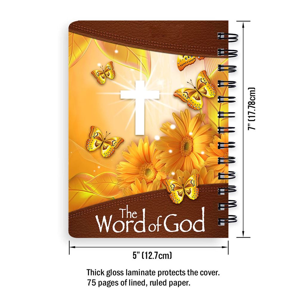 The Word Of God Lovely Personalized Flower Spiral Journal, Christian Art Gifts Journal