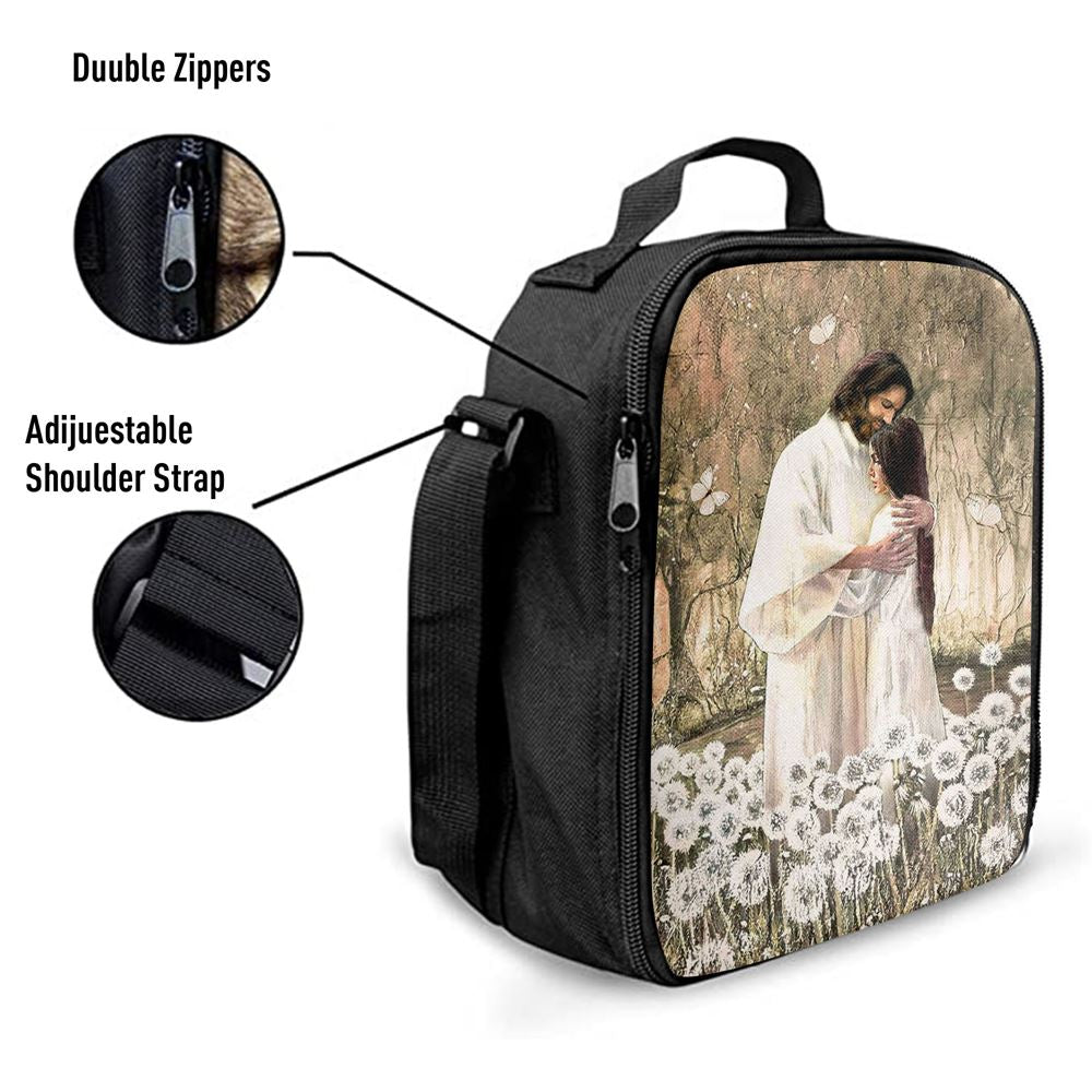 The World In His Arm Dandelion Field Lunch Bag For Men And Women, Spiritual Christian Lunch Box For School, Work