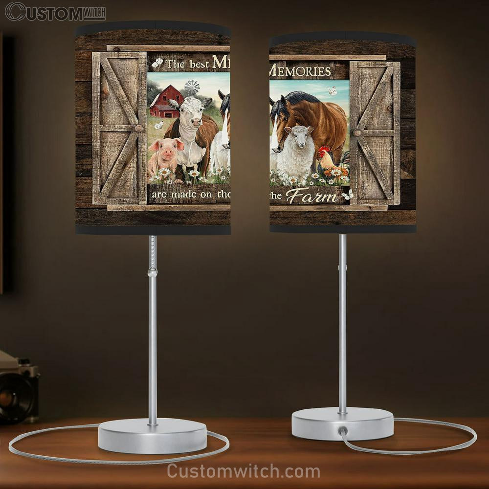 The best memories are made on the farm Table Lamb Gift - Bible Verse Table Lamb - Religious Bedroom Decor