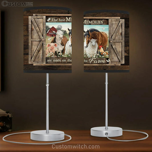 The best memories are made on the farm Table Lamb Gift - Bible Verse Table Lamb - Religious Bedroom Decor