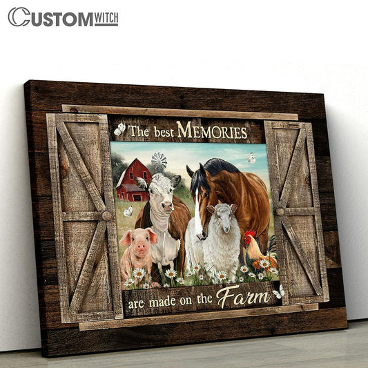The best memories are made on the farm Canvas Wall Art - Bible Verse Canvas - Religious Prints