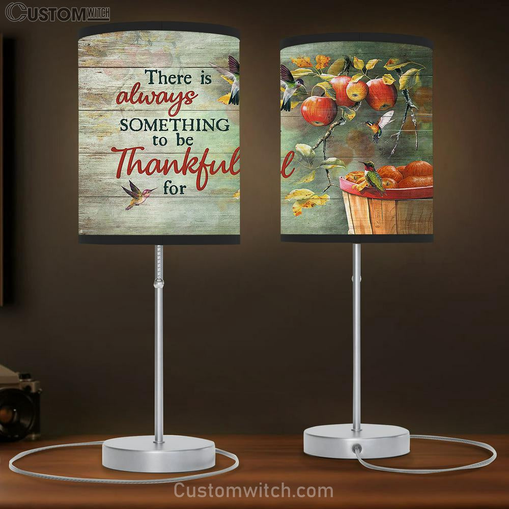 There Is Always Something To Be Thankful For Apple Tree Hummingbird Table Lamb Gift - Bible Verse Table Lamb - Religious Bedroom Decor