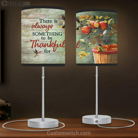 There Is Always Something To Be Thankful For Apple Tree Hummingbird Table Lamb Gift - Bible Verse Table Lamb - Religious Bedroom Decor