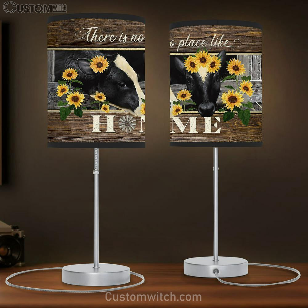 There Is No Place Like Home Black Cow, Sunflower Lamb Gift Table Lamb - Christian Lamb Gift - Religious Art