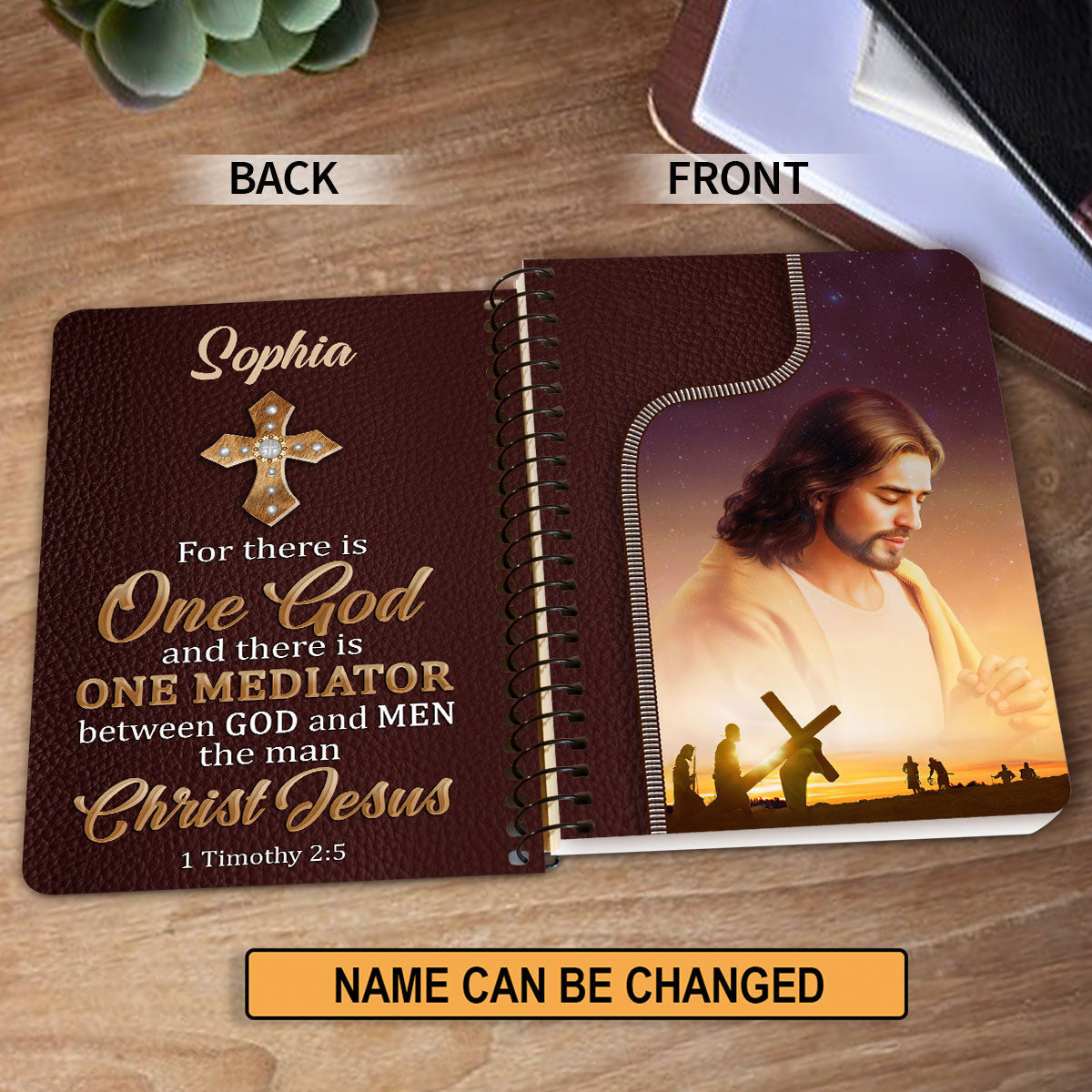 There Is One Mediator Between God And Men The Man Christ Jesus Personalized Spiral Journal, Christian Art Gifts Journal