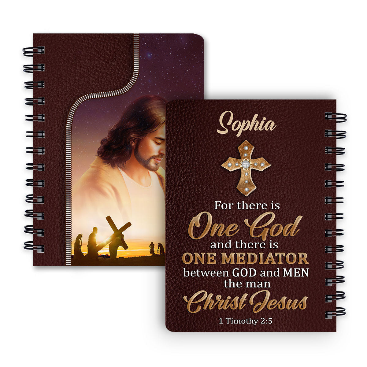 There Is One Mediator Between God And Men The Man Christ Jesus Personalized Spiral Journal, Christian Art Gifts Journal