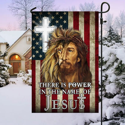 There Is Power In The Name Of Jesus American House Flag, Outdoor Religious Flags, Christian Flag, Scripture Flag, Garden Banner