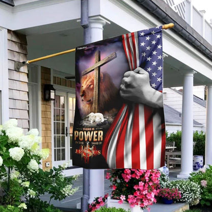 There Is Power In The Name Of Jesus House Flags, Christian Flag, Scripture Flag, Garden Banner