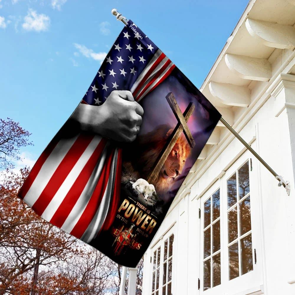 There Is Power In The Name Of Jesus House Flags, Christian Flag, Scripture Flag, Garden Banner