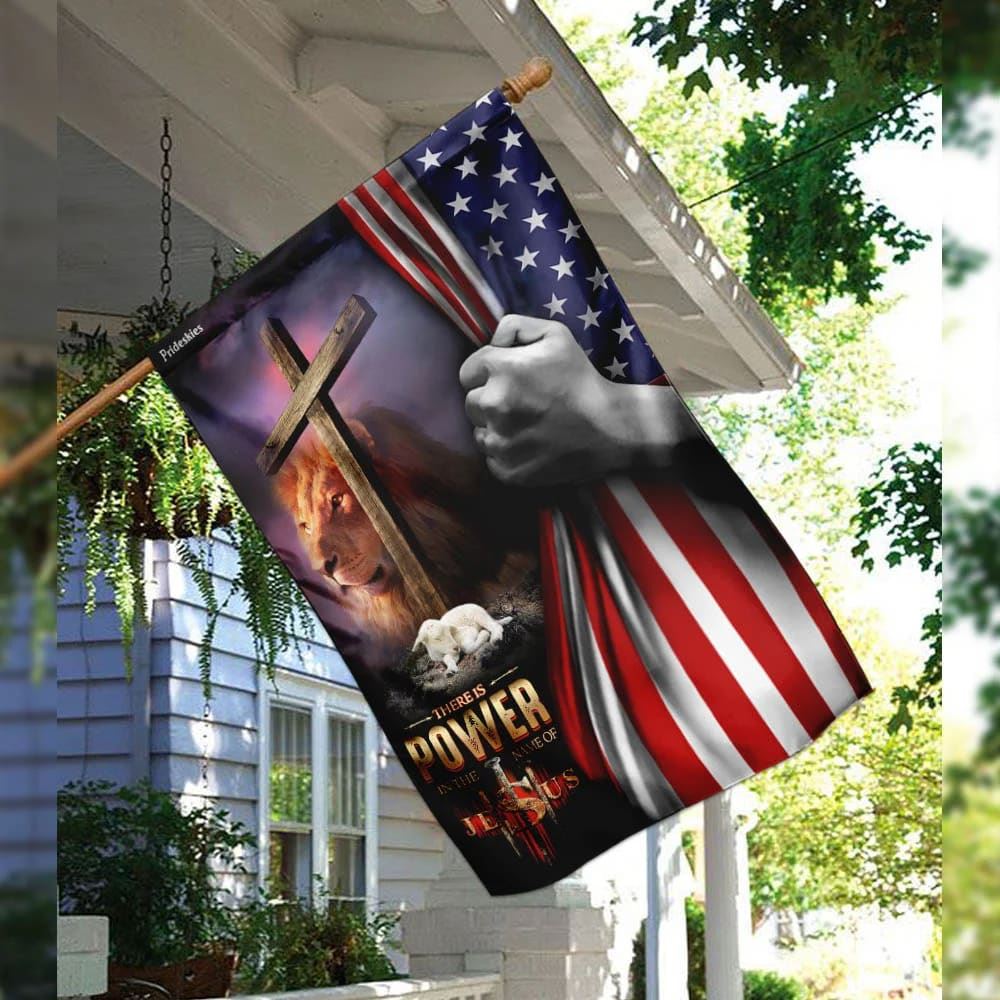 There Is Power In The Name Of Jesus House Flags, Christian Flag, Scripture Flag, Garden Banner
