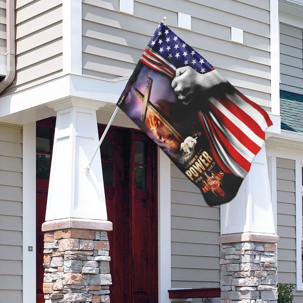 There Is Power In The Name Of Jesus House Flags, Christian Flag, Scripture Flag, Garden Banner