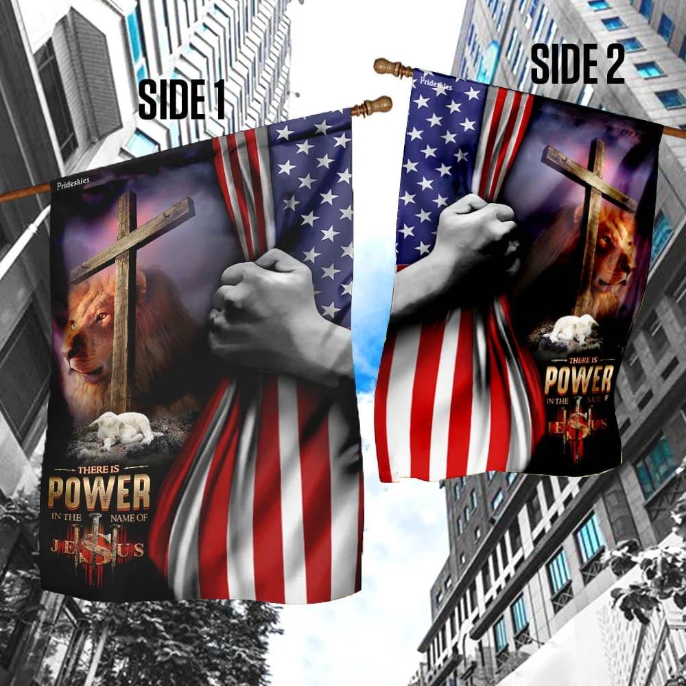There Is Power In The Name Of Jesus House Flags, Christian Flag, Scripture Flag, Garden Banner