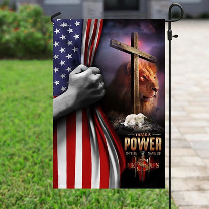 There Is Power In The Name Of Jesus House Flags, Christian Flag, Scripture Flag, Garden Banner