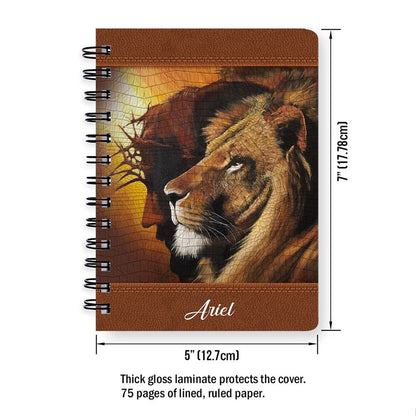 There Is Power In The Name Of Jesus Personalized Spiral Journal, Christian Art Gifts Journal