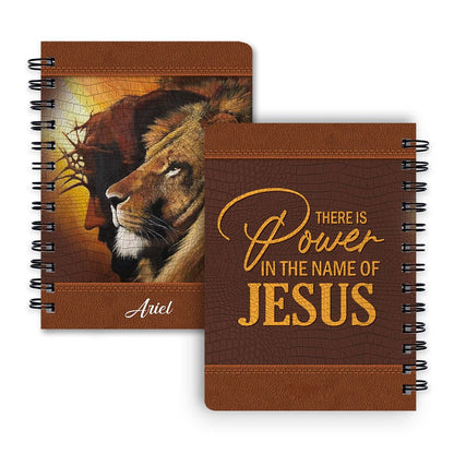 There Is Power In The Name Of Jesus Personalized Spiral Journal, Christian Art Gifts Journal