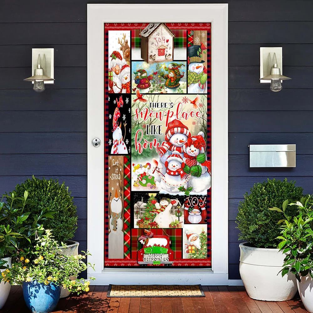 There's Snow Place Like Home Snowman Door Cover, Christmas Door Knob Covers, Christmas Outdoor Decoration