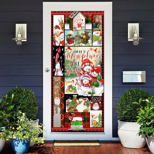 There's Snow Place Like Home Snowman Door Cover, Christmas Door Knob Covers, Christmas Outdoor Decoration