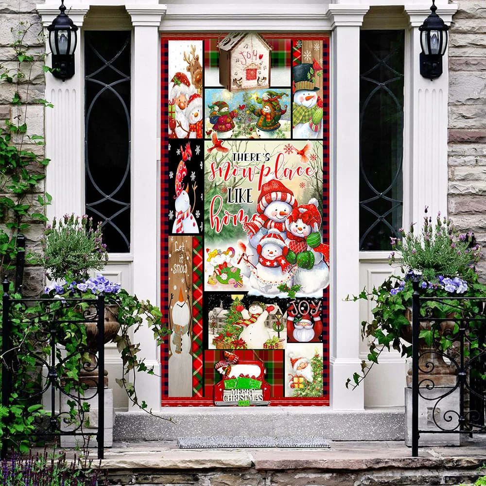 There's Snow Place Like Home Snowman Door Cover, Christmas Door Knob Covers, Christmas Outdoor Decoration