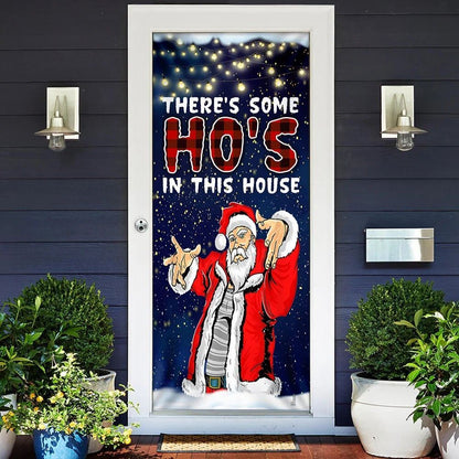 There's Some Ho's In This House Door Cover, Saus Christmas Door Cover, Christmas Door Knob Covers, Christmas Outdoor Decoration