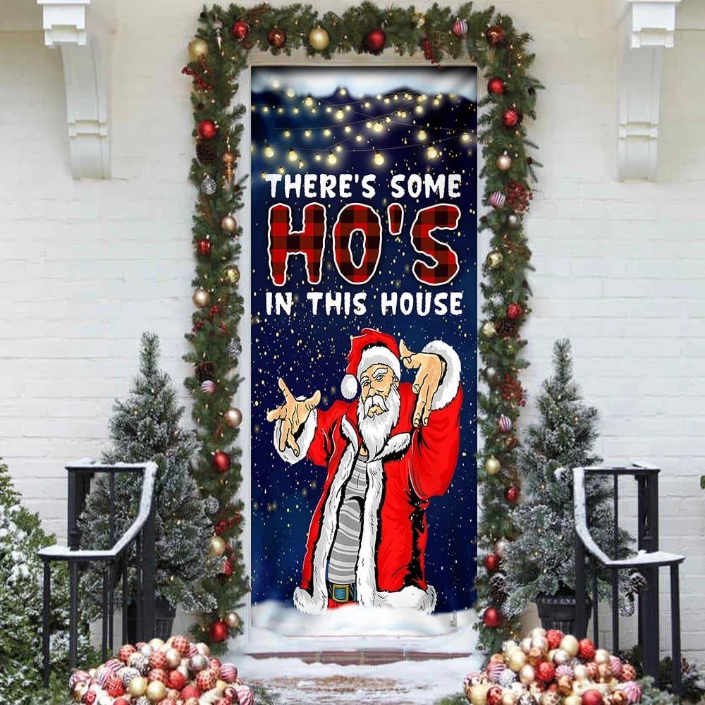 There's Some Ho's In This House Door Cover, Saus Christmas Door Cover, Christmas Door Knob Covers, Christmas Outdoor Decoration